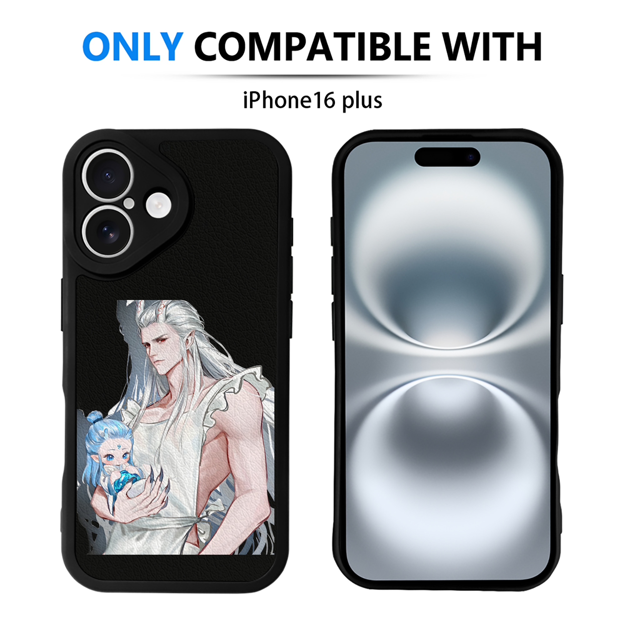 （画像用） Ne Zha 2 ナタ 魔童の大暴れ 【iPhone 16シリーズ対応】シリコンスマホケース（レザー調） 材質：シリコン